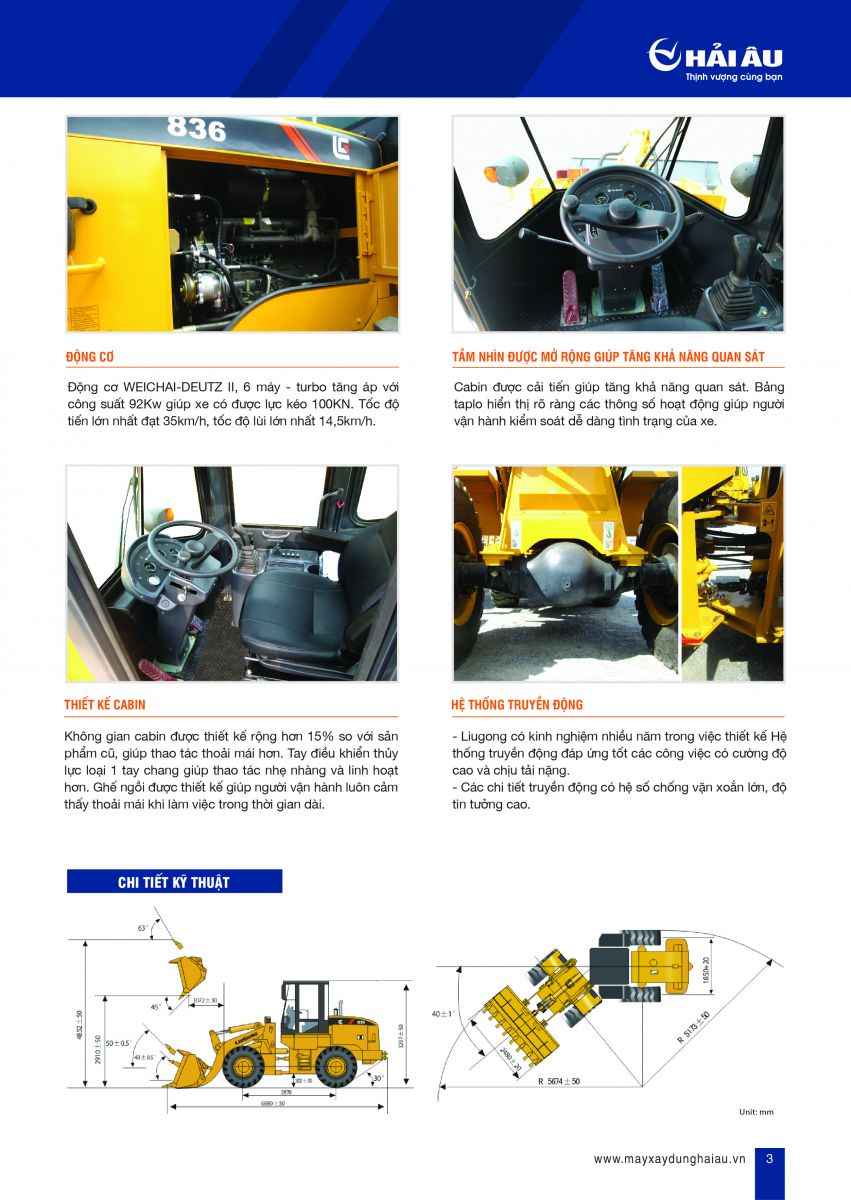 thông số kỹ thuật máy xúc lật liugong