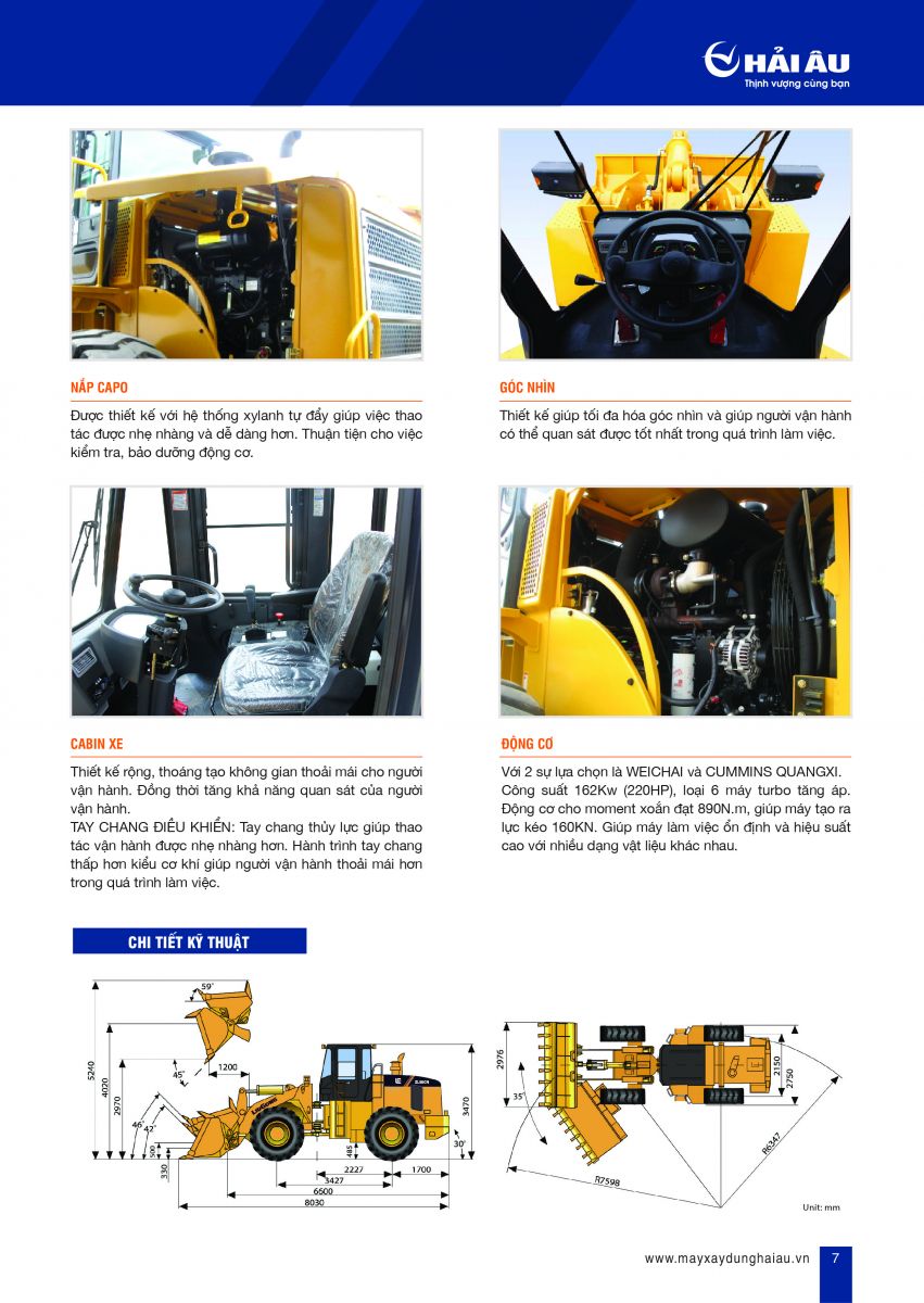 thông số kỹ thuật xúc lật liugong